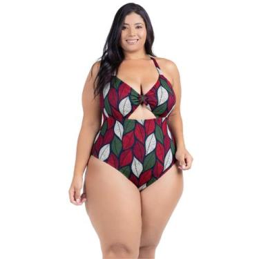 Imagem de Body Plus Size Praia Piscina Com Bojo Reforçado Estampado - HYPE MODAS