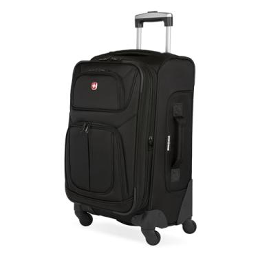 Imagem de SwissGear Mala macia com rodas giratórias Sion, Preto, Checked-Medium 25-Inch, Bagagem Sion Softside com rodas giratórias