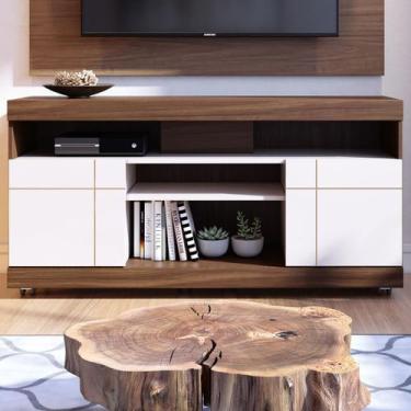 Imagem de Rack para TV Até 42 Polegadas 2 Portas Apeu Nogueira Real/Off White - 