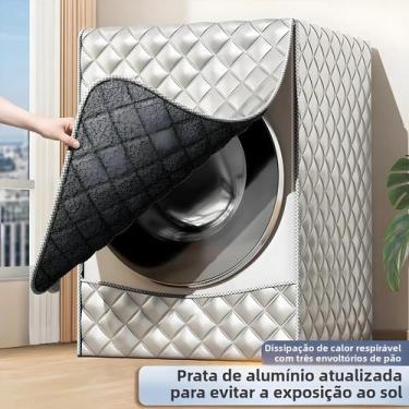Imagem de Espessamento De Veludo Lavadora Secadora Capa Proteção Solar Isolament