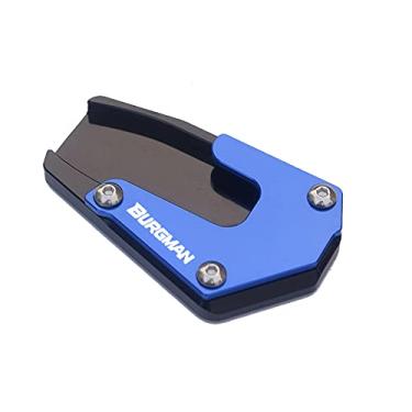 Imagem de Acc-Creativity Suporte de pé de motocicleta com ampliador lateral para placa de extensão compatível com SUZUKI Burgman 650 AN650 2013-2018 (azul)