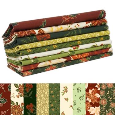 Imagem de 9 pacotes 100% algodão, tecido estampado para acolchoamento, material de tecido DIY de 45,7 cm x 55,88 cm, tecidos de costura de quadrados de patchwork para artesanato artesanal DIY - Mery & Bright