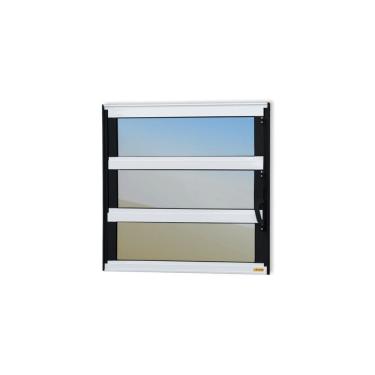 Imagem de Janela De Aluminio Basculante Elite Vidro Reflex 60cm X 40cm Brimak Mix Preto