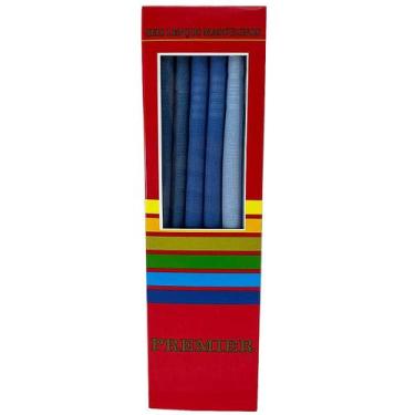 Imagem de Lenços Masculinos De Bolso 32cm 100 Algodão 6 Unidades - Premier, Azul