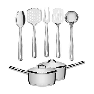 Imagem de Conjunto De Panelas Solar 16cm 1,4l Com 5 Utensílios Inox Extrata Tramontina