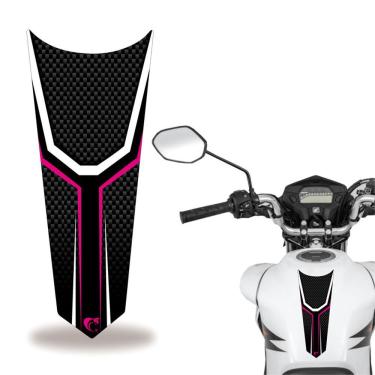 Imagem de Adesivo Faixa Gravata Tanque Moto Listra Carbono Rosa