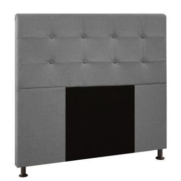 Imagem de Cabeceira Casal Zurique 1,40 m Tecido Linho Cinza Madeira Industrializada Pallazio