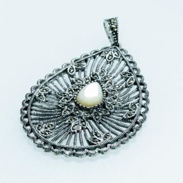 Imagem de Pingente Bali Mandala Com Pedra Prata 925 - Madrepérola
