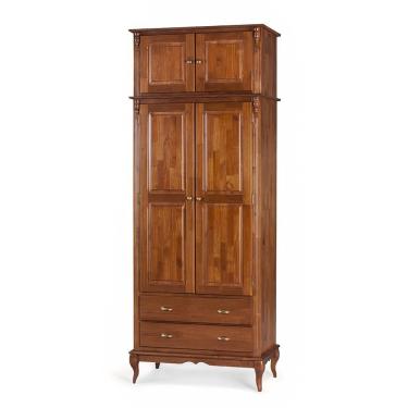 Imagem de Roupeiro 2 Portas E 2 Gavetas Com Maleiro Hannover M560837 Cor Imbuia - Verniz