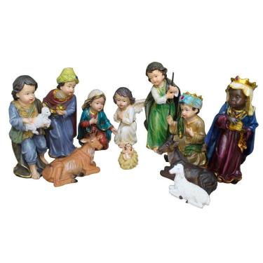 Imagem de Decoração Natal Enfeite Presépio Baby Natalino Resina 11 Peças