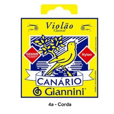 Imagem de Corda Nylon Violao Genwb 4a (re) C/ Bolinha C/6 Giannini