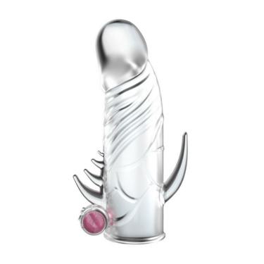 Imagem de Capa Peniana Extensora Com Vibro Penis Sleeve - Lybaile - Transparente, única