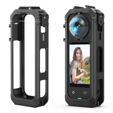 Imagem de Gaiola magnética para Insta360 X5, capa de plástico antiarranhões para câmera de ação panorâmica Insta 360 X5, para Insta360 X5, capa magnética de liberação rápida, moldura protetora