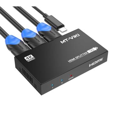 Imagem de MT-VIKI Divisor Hdmi 4K Atualizado, 1 Entrada, 2 Saídas, 1X2 Slim, Com Alimentação Para Monitores Duplos, A 30 Hz, Duplicador/Espelhador Hdtv Ps4 Fire Stick