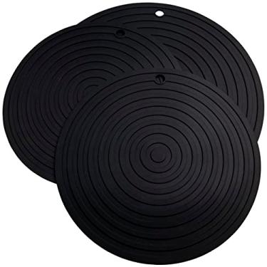 Imagem de Viwehots Tapetes De Silicone Para Panelas E Frigideiras Viwehots, Pegadores Panela Resistentes Ao Calor, Almofadas Flexíveis Aquecimento Mesa Cozinha, Antiderrapantes, Dia 11,81 9,45" (Grande Redond