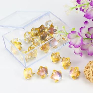 Imagem de Buqoo 20 Peças De Alfinetes Decorativos Fofos, Estrela Pentagrama Dourado Para Quadro Avisos, Tachinhas, Quadros Cortiça, Tapeçarias Parede E Mapa, Decoração Mesa Trabalho Ou Casa