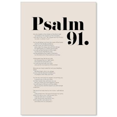 Imagem de OMANI Versículos Da Bíblia Salmo 91 Arte De Parede Citações Cristãs Positivas Pôsteres Das Escrituras Afirmações Inspiradoras Modernas Impressões Em Tela Para Decoração Igreja 16X24" Sem Moldura
