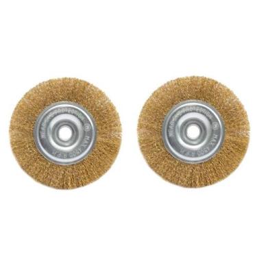 Imagem de Kit 2 Escova Rotativa Circular Latonada 6" x 1/2" Para Motoesmeril - O