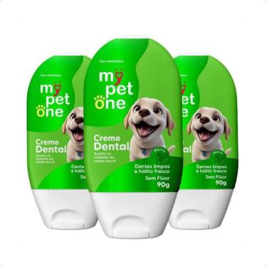 Imagem de Combo 3 Creme Dental Menta para Cães e Gatos Mypetone - 90g