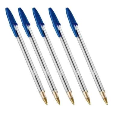 Imagem de Caneta Esferográfica Bic Clássica 1.0 Mm Cristal Azul 5un