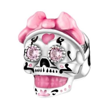 Imagem de Contas De Vidro Murano Rosa Pingente De Prata Para Pulseira Colar Joia