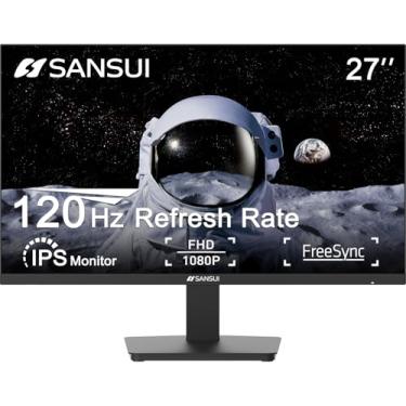 Imagem de SANSUI Monitor de 27 polegadas, IPS 100 Hz monitor de computador Full HD 1920 x 1080P com interface HDMI VGA cuidado com os olhos sem moldura 100 x 100 mm VESA (ES-27 x 3AL, cabo HDMI incluído)