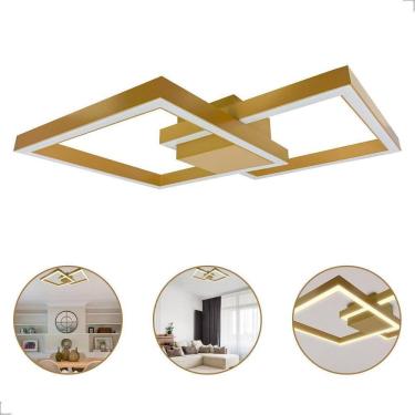 Imagem de Painel Plafon Case Led 3000K Sobrepor Dourado Bivolt 60W