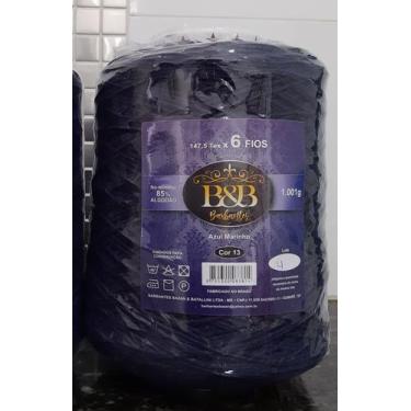 Imagem de Barbante B&B cone 1kg Fio 6 , Azul Marinho