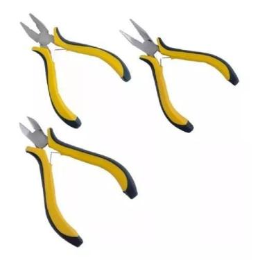 Imagem de Kit Jogo De Mini Alicates Para Artesanato Eletrônica 3 Peças - HAPPY K