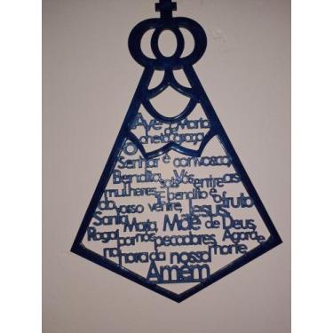 Imagem de Nossa senhora em MDF trabalhada em resina - Fina resina , Preto
