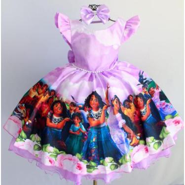 Imagem de Vestido Infantil Para Festa Tema Mirabel Encanto Luxo E Tiara - festa 