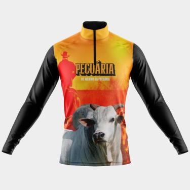 Imagem de Camisa Manga Longa Os Meninos da Pecuária Proteção Uv Respirável Zíper