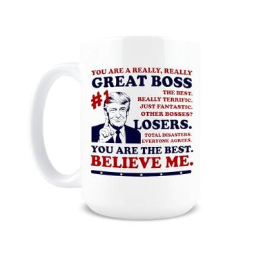 Imagem de Hogg Caneca Best Boss Ever, xícara de café de cerâmica de 425 g, presentes engraçados para chefe, canecas de escritório engraçadas