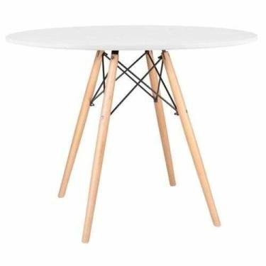Imagem de Mesa De Jantar Eames Tampo Redondo Branco 110cm - La Mobilia