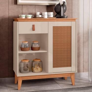 Imagem de Aparador Cantinho Do Café Célia Efeito Palha Off White Noce