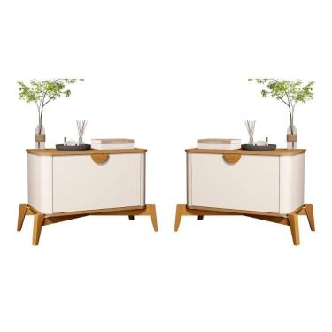 Imagem de Conjunto Mesa De Cabeceira San Marino Off White Nature