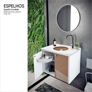 Imagem de Espelho Redondo para Banheiro Perfil 48cm - Cris Metal