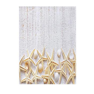 Imagem de Cobertor de conchas, conchas do mar em padrão de madeira tropical lua de mel tema marinho clássico, leve e quente, perfeito para cama ou sofá, Queen, floral, 127 cm x 152 cm pérola branca