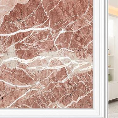 Imagem de Película de janela 3D de mármore, textura de estilo mármore, para porta de vidro, banheiro, sala de estar, L90 x C 190 cm
