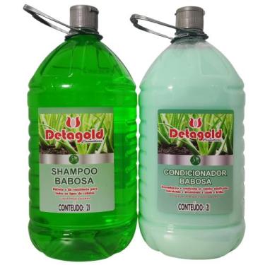 Imagem de KIT Shampoo + Condicionador para Salão de Babosa Detagold 2L
