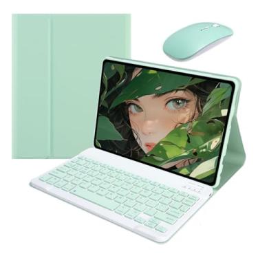 Imagem de Capa Tablet + Teclado + Mouse Para iPad Air/Air2/Pro 9,7 Polegadas (verde claro, Teclado comum)