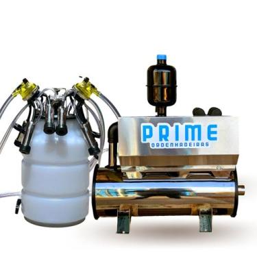 Imagem de Ordenhadeira mecânica Inox Balde ao pé com Motor 1 Cv, 1 Conjunto Dupl