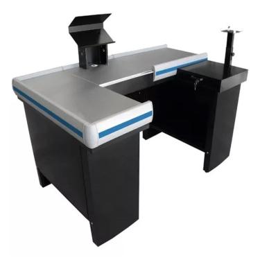 Imagem de Checkout Caixa De Supermercado 1,50 Kit Para Automação Amapá Cor Preto Perfil Azul