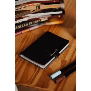 Imagem de Caderno pocket caramelo "light of the world" - Cort Couros, Preto