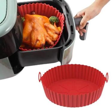 Imagem de Forma Silicone p/ Air Fryer Antiaderente Reutilizável Grande - belakaz