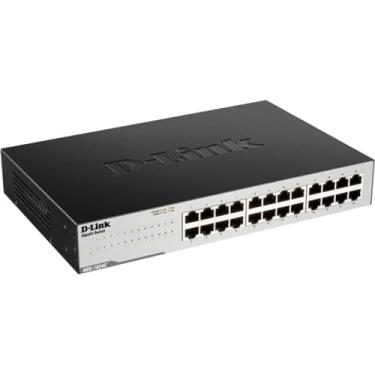 Imagem de Interruptor de Ethernet D-Link, 24 portas Gigabit rede não gerenciada hub de Internet Desktop Rackmount, Plug N Play (DGS-1024C), preto