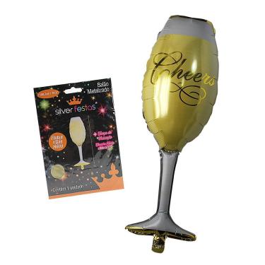 Imagem de Balão Metalizado Taça Flutua Com Gás Hélio Especial E Durável SilverFestas
