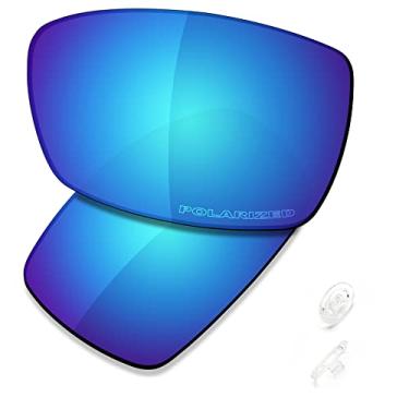 Imagem de SAUCER Lentes de reposição premium e protetores de nariz para óculos de sol Oakley Spike de alta definição - azul glacial polarizado