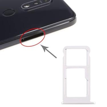 Imagem de HONGYAN Peças de substituição de telefone celular Bandeja de cartão SIM + bandeja de cartão SIM/bandeja de cartão Micro SD para Nokia 7.1 / Ta-1100 Ta-1096 Ta-1095 Ta-1085 Ta-1097 Acessórios telefô