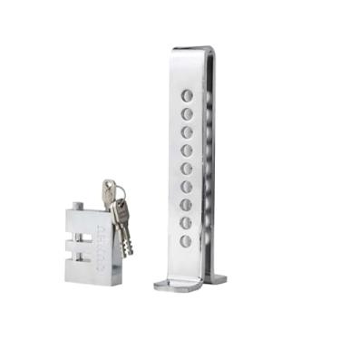 Imagem de Trava de Pedal de Freio Antifurto, Aço Inoxidável, 9 Furos, 22,5cm, 3 Chaves, para Carros e Caminhões